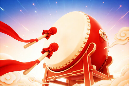 Chinese Festive Red Drum