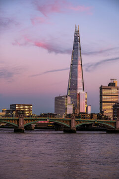 Evening twilight clip of London skyline with Shard