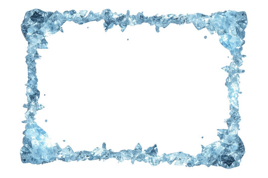 Rectangular icy crystal border frame