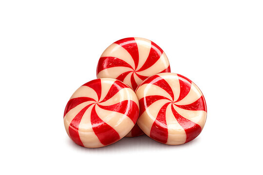 Festive Red and White Peppermint Candy Trio for Christmas Confectionery Design