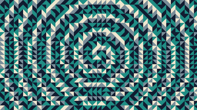 Abstract geometric spiral pattern with teal