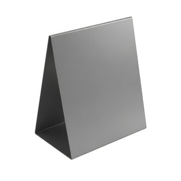 Blank grey tent card sign for restaurant table display isolated on transparent background