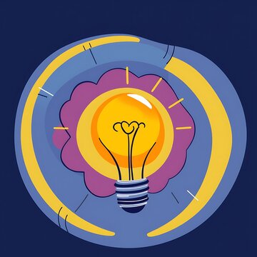 Creative Light Bulb Innovation Concept Art.