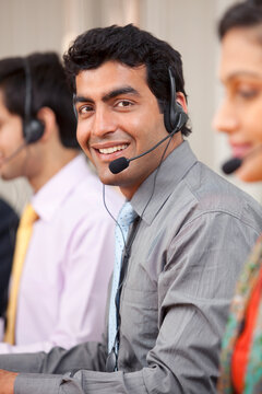 Portrait of a call center agent