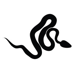 Fototapeta premium snake silhouette black serpent top view crawling reptile wildlife isolated on transparent background