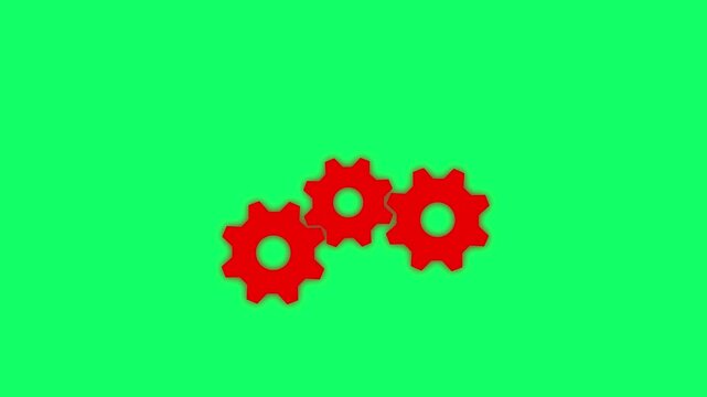 Cogwheel gear spinning around animation. cog wheel icon turning animated background. Motion graphics of teamwork concept