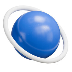 3D Minimalist Blue Planet with White Ring Icon © miber duwur