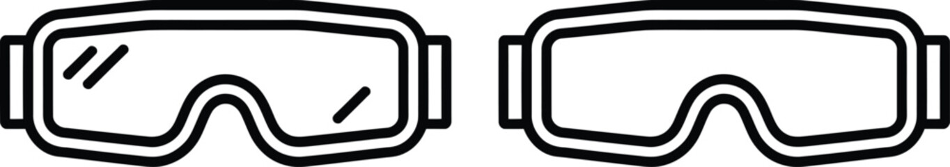 Fototapeta premium Simple virtual reality goggles icon pair