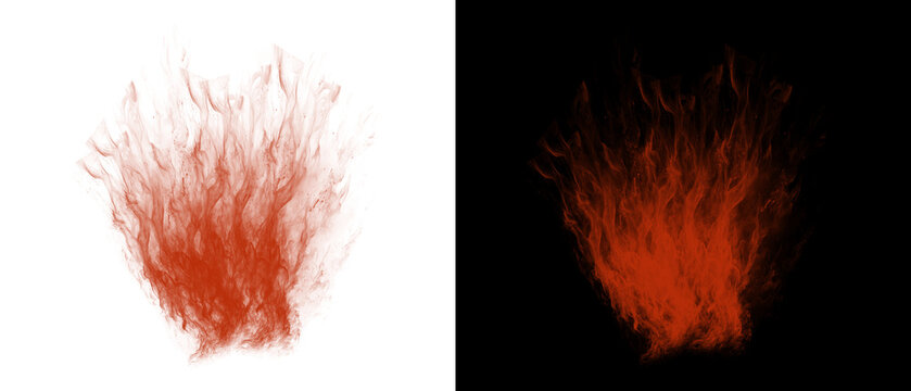 Isolated realistic fire flame element for graphic design and compositing projects