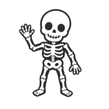 waving skeleton vector illustration 