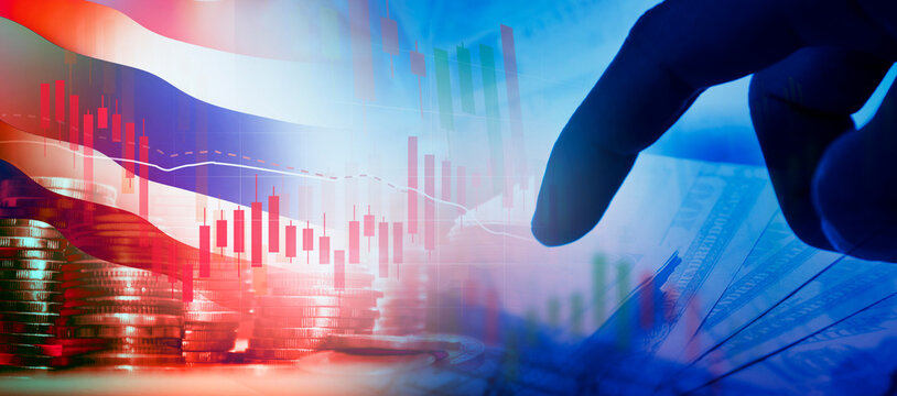 Thailand business graph , financial and trading diagram , investment analysis