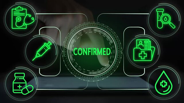 Confirmed Case Infographic, Medical Test Results - Confirmed Diagnosis, Animated Medical Confirmed, Pandemic, Confirmed, Virus, Medical, Healthcare, Diagnosis, Treatment, Data, Animation