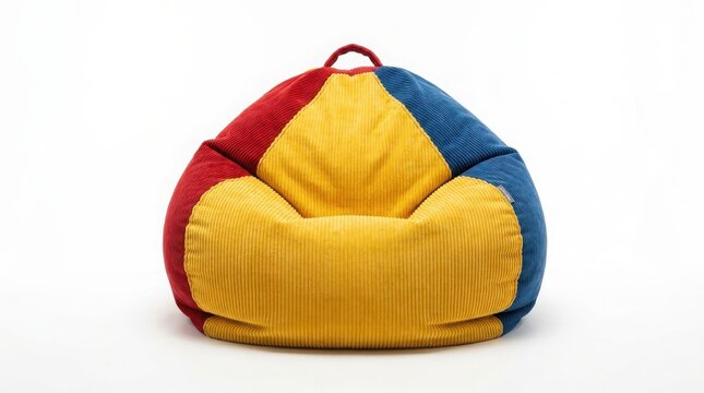 Colorful bean bag chair made of soft corduroy fabric for kids playroom or living room furniture