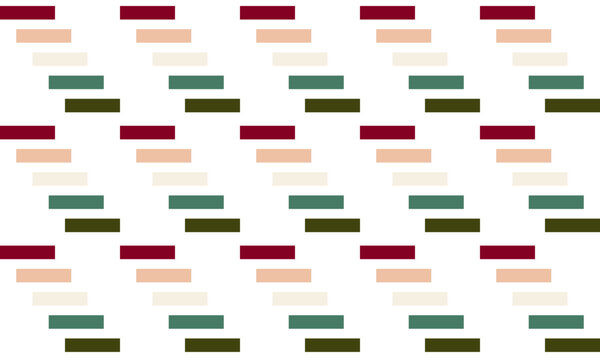 seamless pattern with block abstract strip geometric red, pink, beige and green background horizontal stair strip line seamless repeat style, replete image design for fabric printing, Bar
