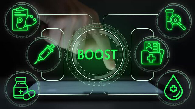 Medical Boost and Healthcare Technology Concept (This is a good, straightforward option that covers the main themes) Digital Healthcare and Medical Innovation Boosting Immunity and Wellness.