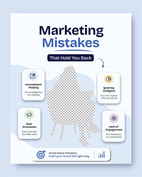 Marketing Mistakes Infographic Template, Digital Marketing Strategy Tips for Brand Growth