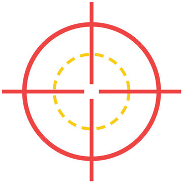 Tactical aiming target crosshair design on transparent background
