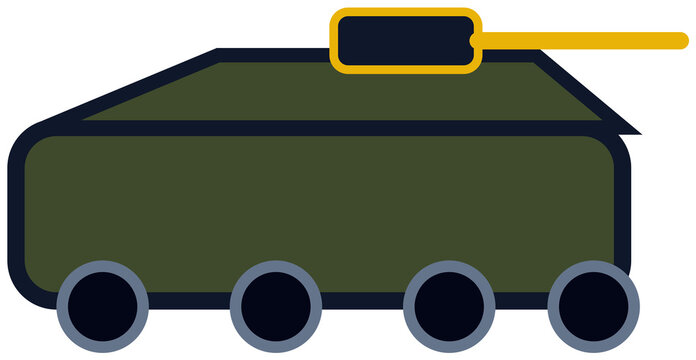 Simple illustration of a tactical tank or army vehicle