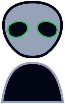 Alien character wearing tactical night vision goggles