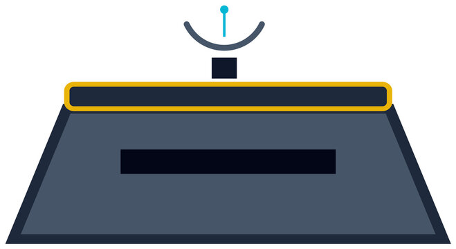 Tactical military radar station scanning screen symbol
