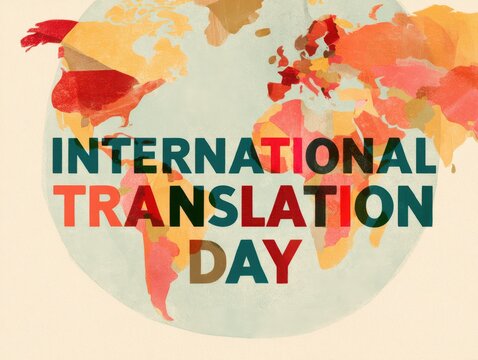 International translation day colorful world map background design