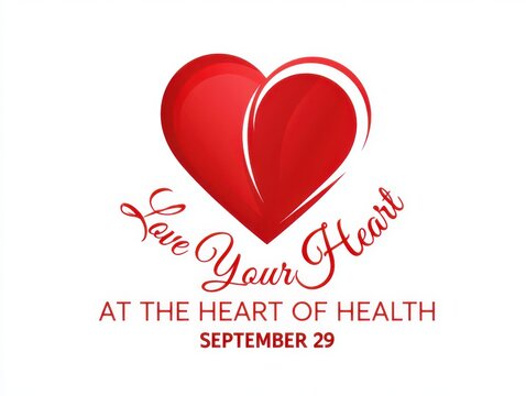 Love your heart illustration with september 29 date for health awareness