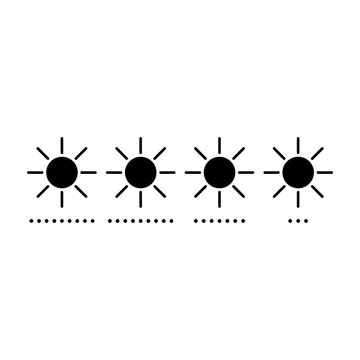 Minimalist Black Sun Icons With Dotted Lines On White Background