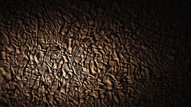 Sand dune-like woven basket pattern with molten orange lava lamp forms, finished in a dark cinematic grain seamless loop.