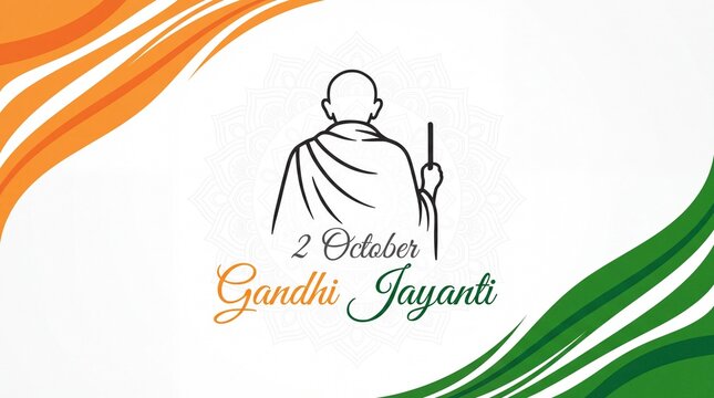 Mahatma gandhi jayanti. 2 October birth anniversary of mahatma gandhi. illustration of gandhi ji. banner. poster template