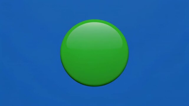 Green Button Pressing Sequence in Clean Blue Background with Subtle Motion