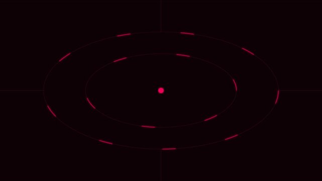 Minimalist red circular hud interface with pulsing motion animation 4k motion minimalist