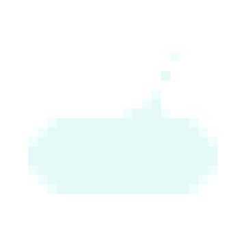 Octagon speech bubble chat message box pixel art style graphic light blue colors. Octagonal pixelated dialog game interface asset isolated white background