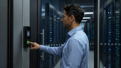 Fototapeta premium Biometric Access Control in a Secure Data Center