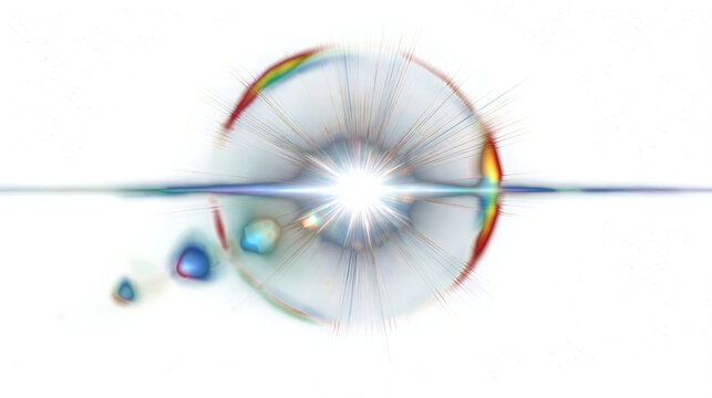 Cool rainbow lens sphere with brilliant white optical flare