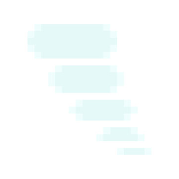 Multi line chat messages sequence dialog trail pixel art style light blue design. Multiple small pixelated speech bubbles layered message thread chat history UI game asset isolated white background