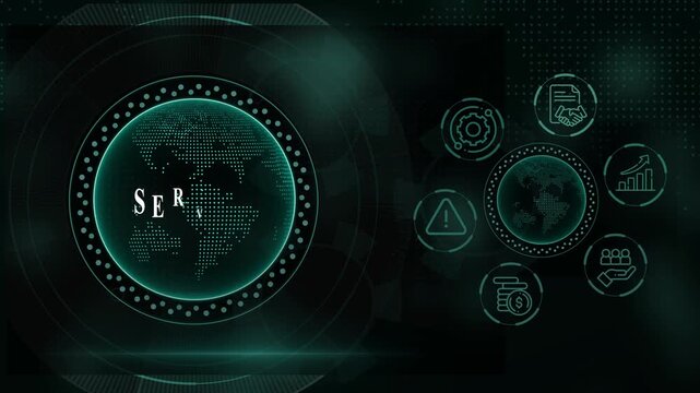 Modern futuristic service network interface design