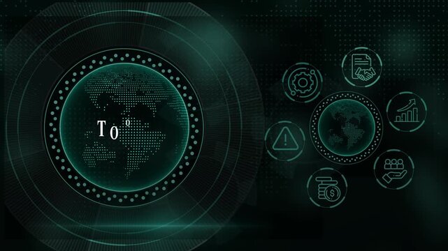 Modern futuristic tools and icons digital interface