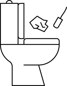 Do not throw garbage to the toilet icon, vector
