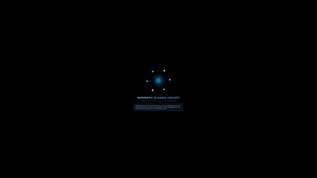 Abstract Blue Atom Orbiting Logo Intro Animation on Black Background