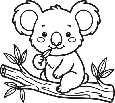 Cute cartoon hedgehog with flowers and decorative leaves