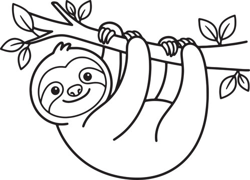 Cute cartoon hedgehog with flowers leaf