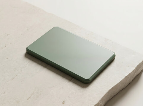 Modern Green Smartphone Placed On Light Wooden Surface transparent background