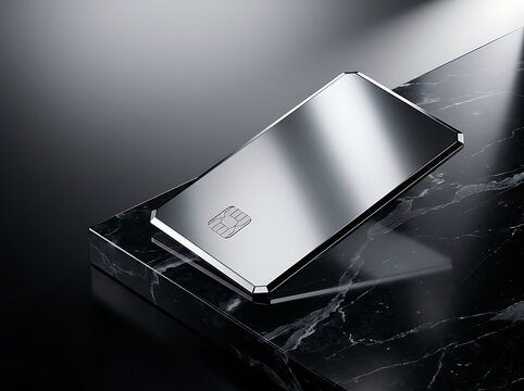 Modern metallic smartphone case resting on sleek marble surface transparent background
