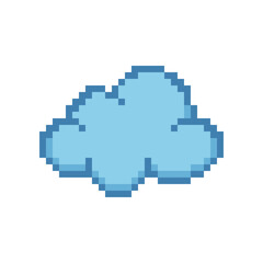 Naklejka premium Pixel Art Cloud Isolated Transparent Background