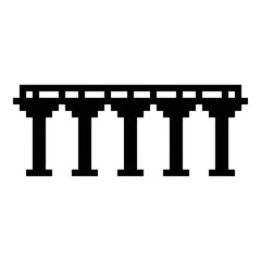 Fototapeta premium Pixel Art Bridge Isolated Transparent Background