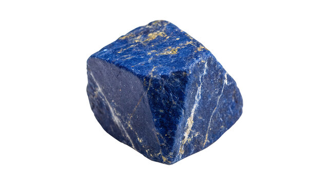Beautiful natural blue lapis lazuli mineral stone crystal isolated on a white background