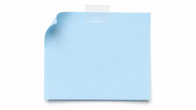 Sticky note reminder. Post it note paper. blue sheets for notes isolated with clipping path on background.