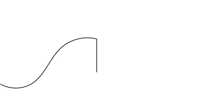 Animated of scroll down arrow icon sign continuous one line drawing moving on white background animation video