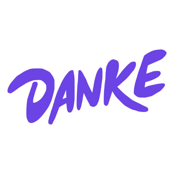 danke lettering pop style purple