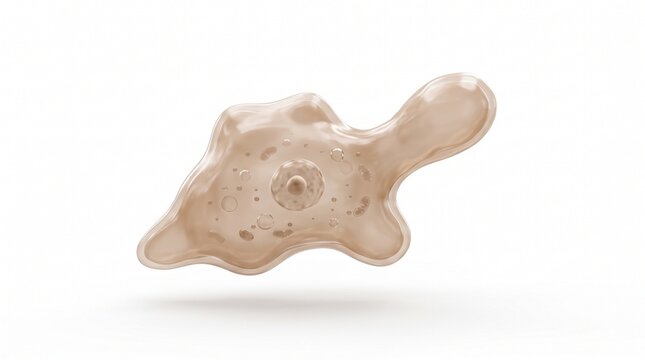 Naegleria amoeba Ameboid Trophozoite simple portrait 3D illustration white